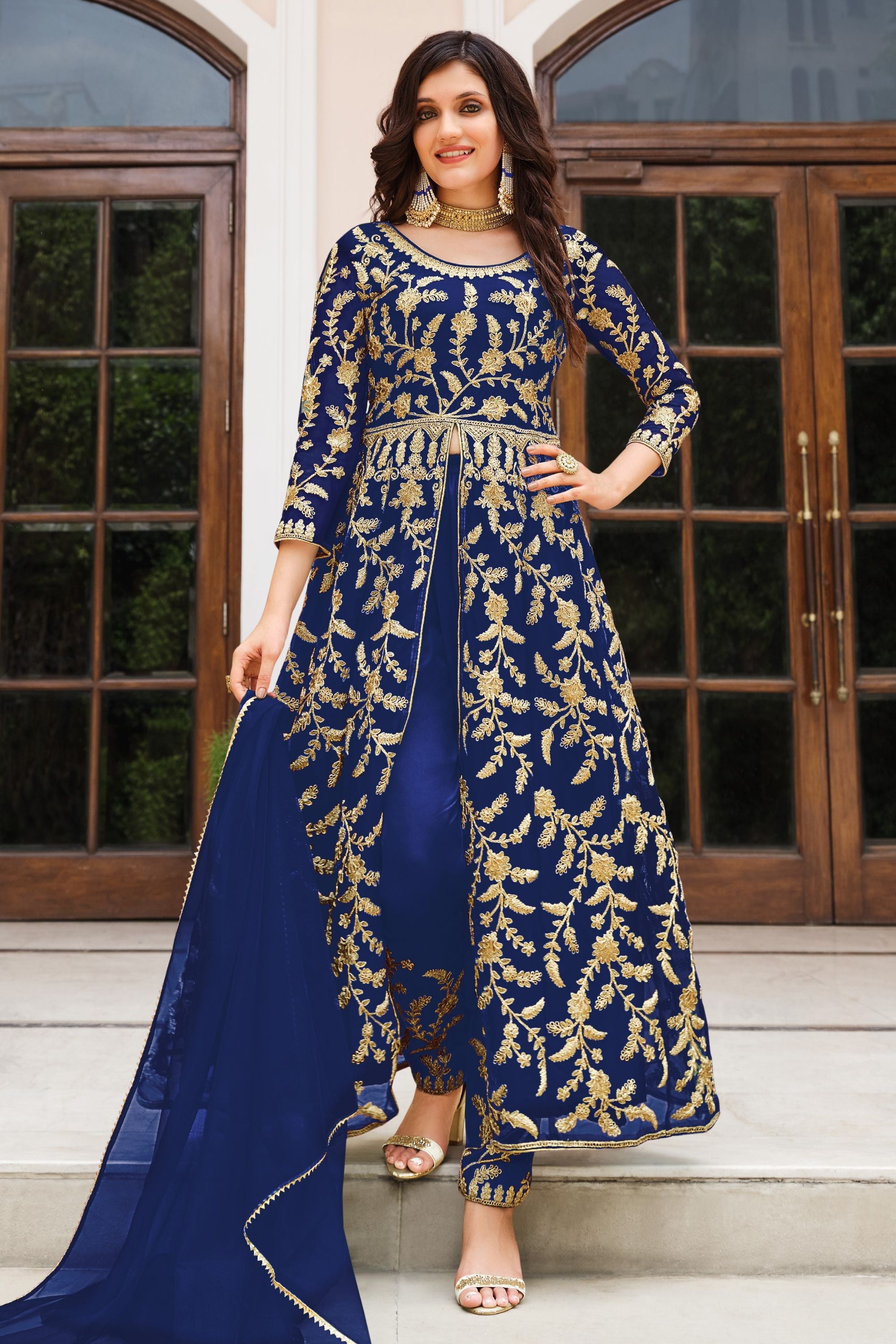 Embroidered Ladies Gown Net at Rs 2000 in Surat | ID: 24771619188